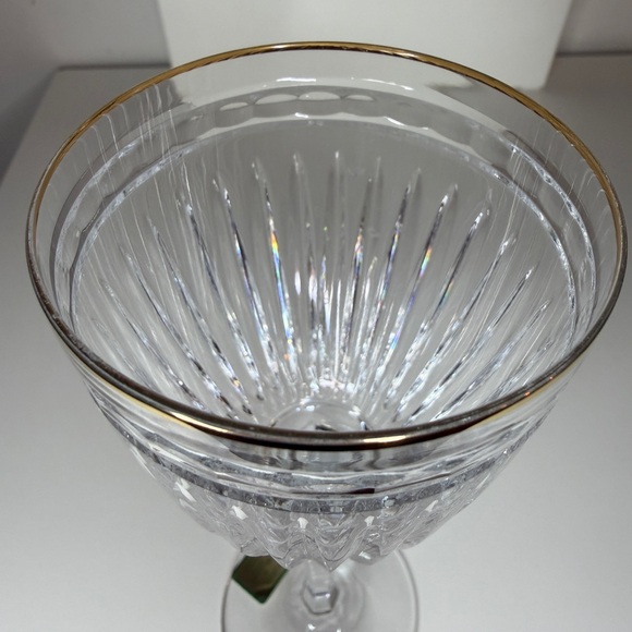 Marquis by Waterford Crystal Wine Glass Handcut Slovenia Gold Rim – 7.5” Vintage - Picture 5 of 7